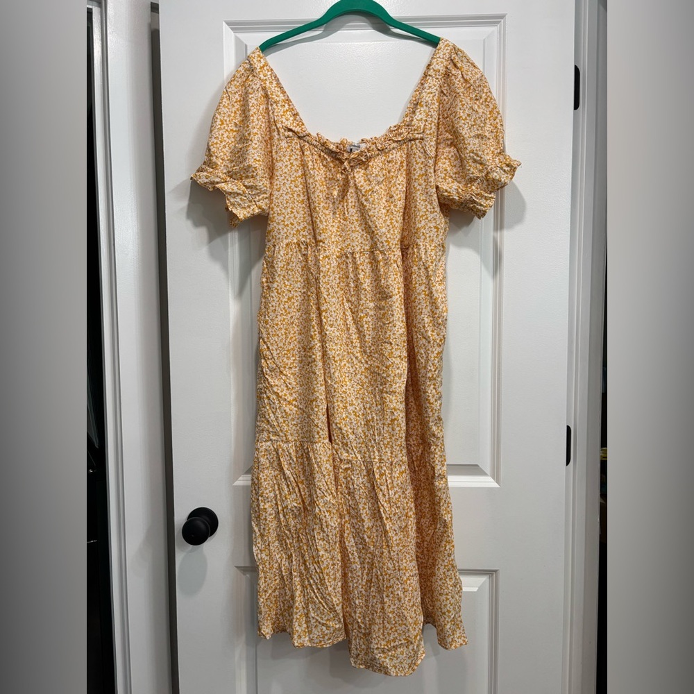 Madewell Floral Yellow Women's Dress
